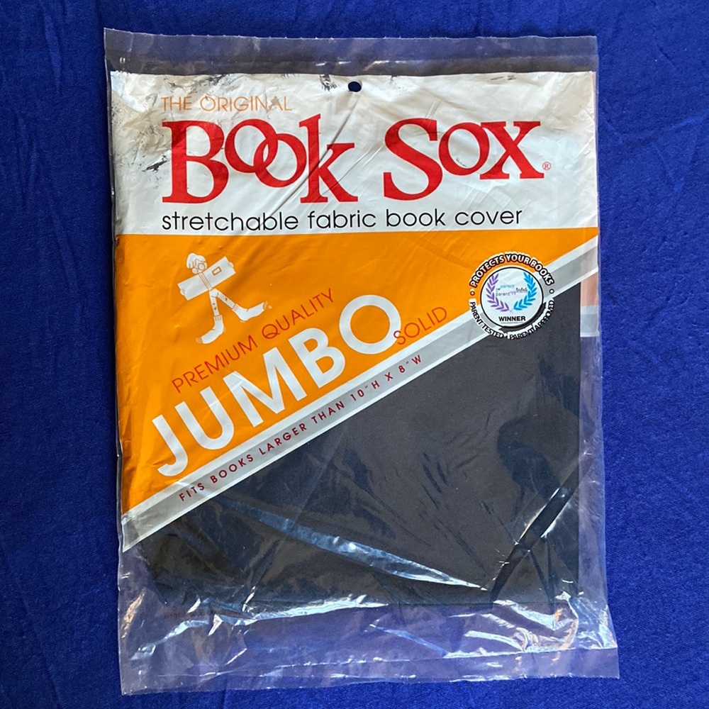 NWT Book Sox JUMBO Stretchable Fabric Book Cover